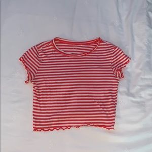 Pacsun Red and White Striped Top